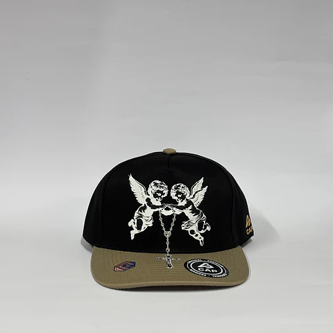 Gorra de lona 5p - Negro x beige / Rosario 