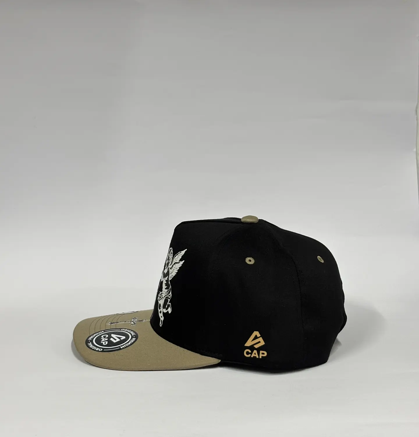 Gorra de lona 5p - Negro x beige / Rosario  5