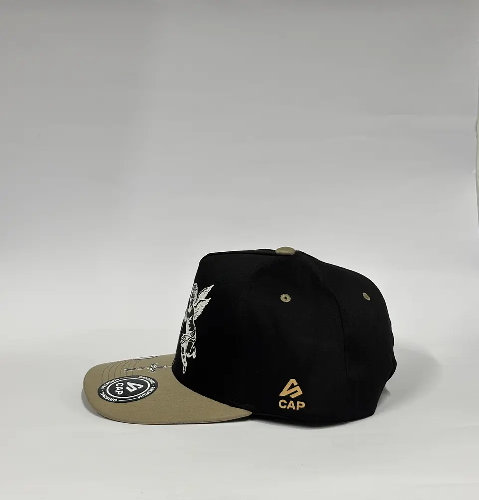 Gorra de lona 5p - Negro x beige / Rosario  5