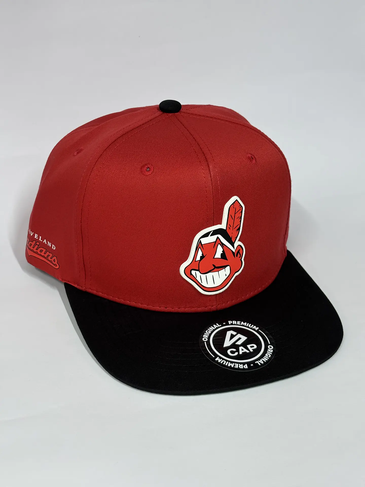 Gorra de lona plana 6p - Rojo x Negro - Indios de Cleveland 2