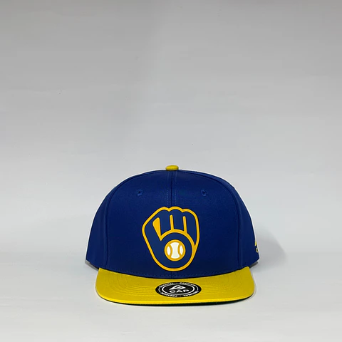 Gorra de lona plana 6p - Azul x Amarillo / Cerveceros de Milwaukee 2.0