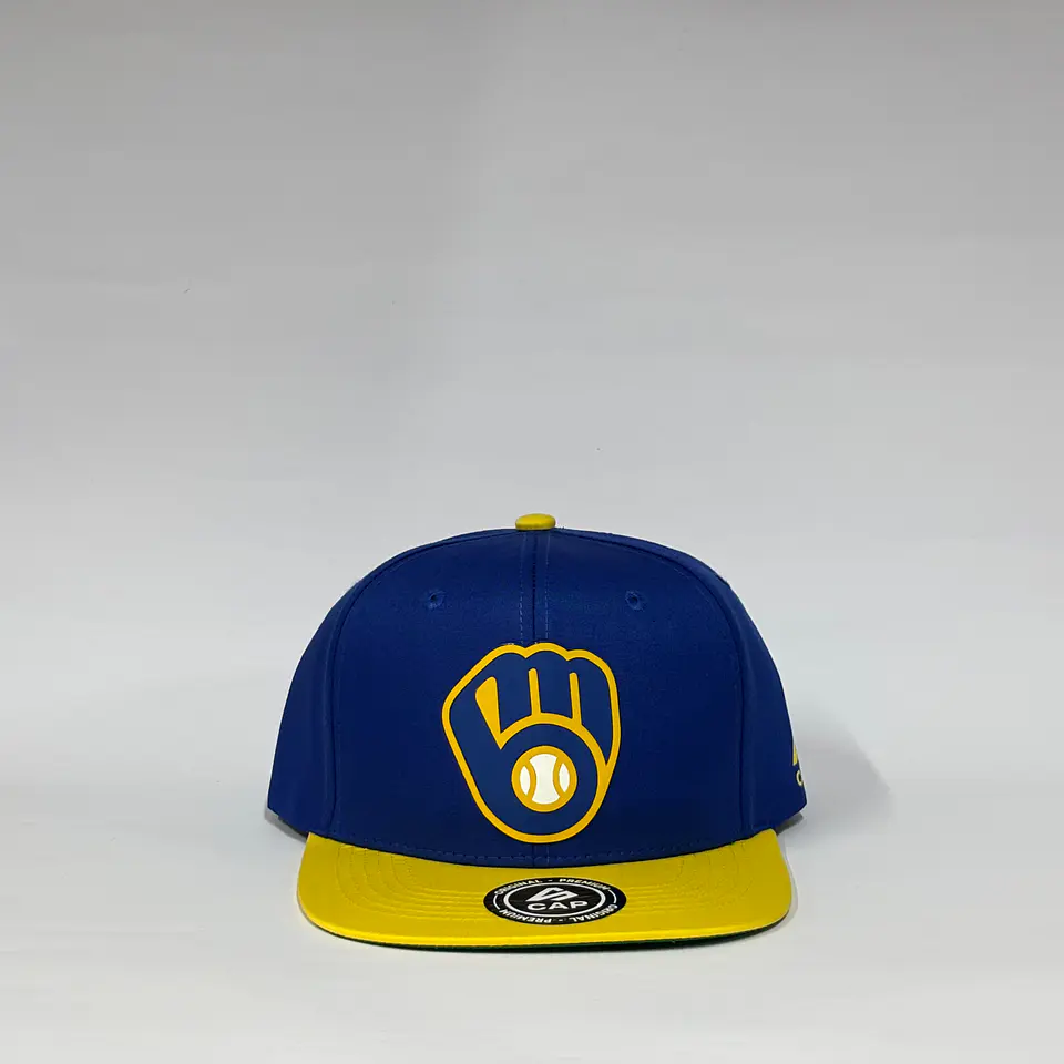 Gorra de lona plana 6p - Azul x Amarillo / Cerveceros de Milwaukee 2.0 1