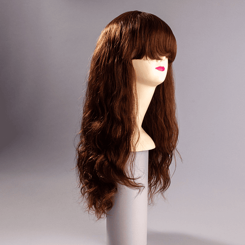 Ondulada con Flequillo castaño 45 cm