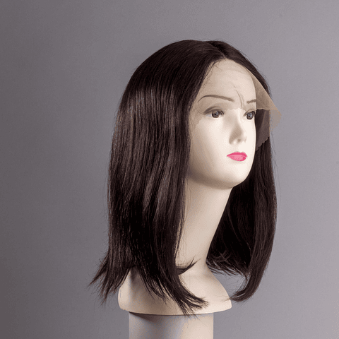 Melena Lisa Castaño Oscuro Natural 35 cm