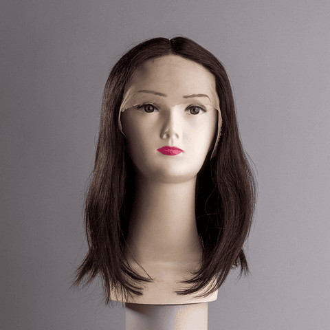 Melena Lisa Castaño Oscuro Natural 35 cm