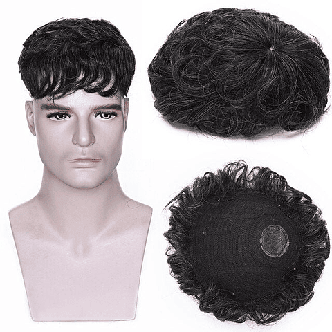 Topper Hombre Castaño Oscuro con Canas