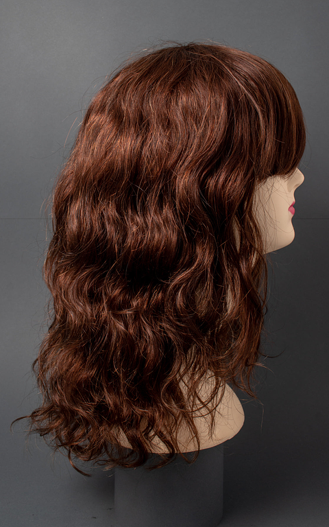 Ondulada con Flequillo Castaño  30 cm