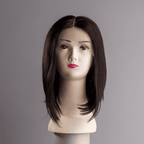 Melena Lisa Castaño Oscuro Natural 25 cm