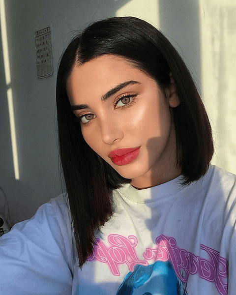 Melena Lisa Castaño Oscuro Natural 30 cm