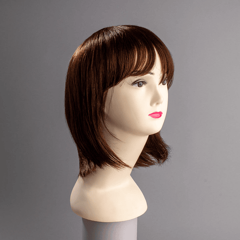 Melena Lisa con Flequillo Castaño 25 cm