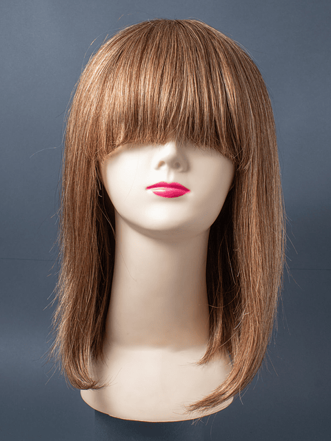 Melena Lisa con Flequillo Castaño Claro 30 cm
