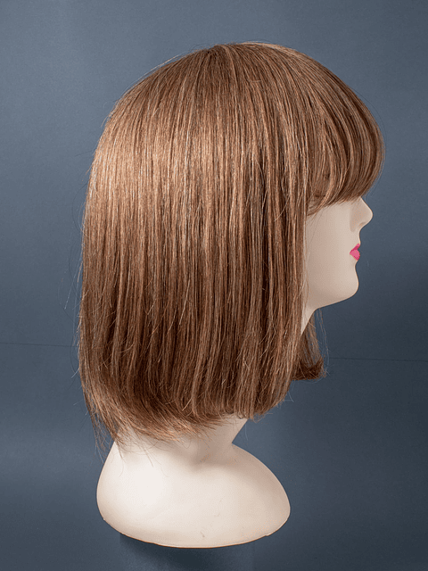 Melena Lisa con Flequillo Castaño Claro 25 cm