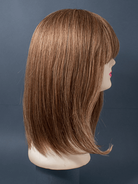 Melena Lisa con Flequillo Castaño Claro 30 cm