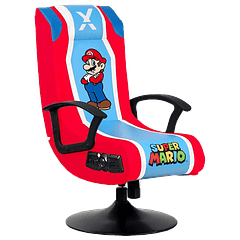 X-Rocker, Super Mario 2.1 Audio Pedestal Chair, Red/Blue