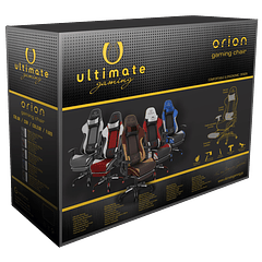 Silla Ultimate Gaming Orion, Blanco I Negro I Rojo