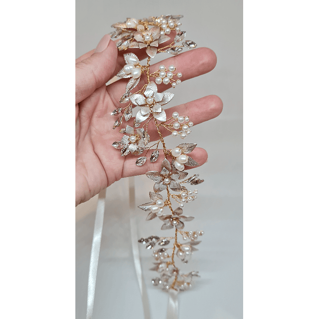 Cinturon Flores y Perlas