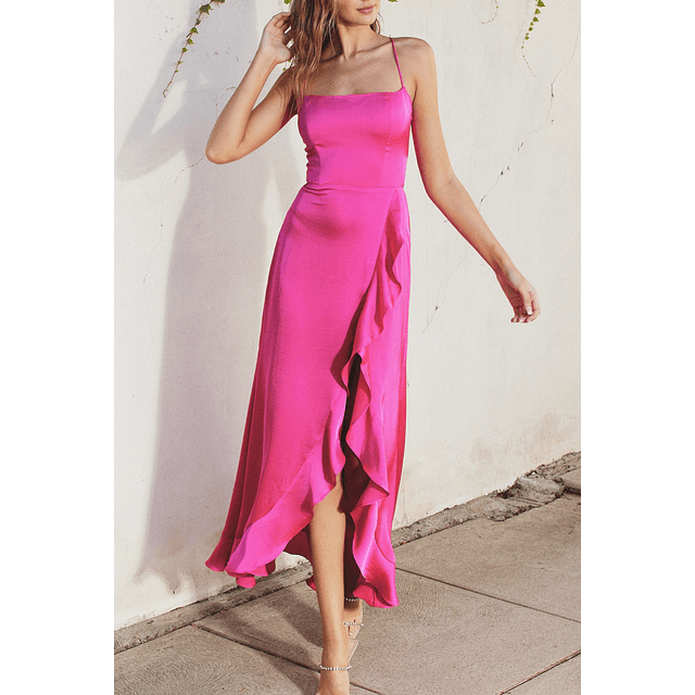 Maxi vestido Angeles fucsia