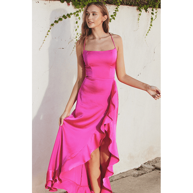 Maxi vestido Angeles fucsia