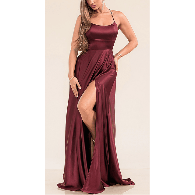 Maxi Vestido Trinidad Burdeo