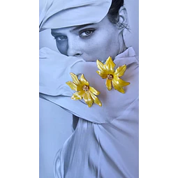 Aros flor 2 amarillo