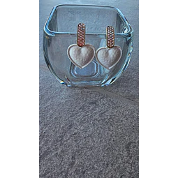 Aros corazón y strass