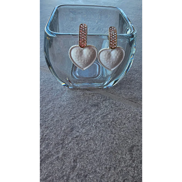 Aros corazón y strass