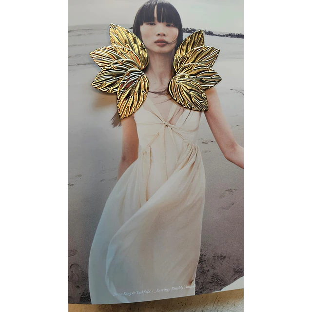 Aros maxi hojas doradas