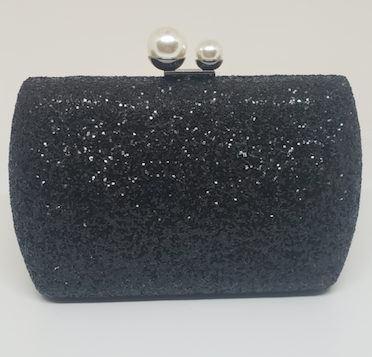 Clutch Negro Perlas