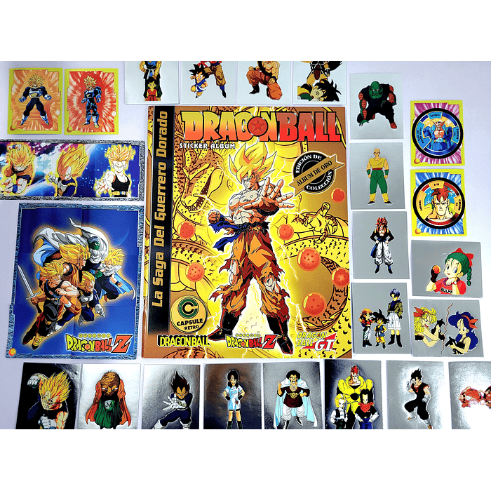 Álbum Dragon Ball Guerrero dorado completo a pegar + 4 póster