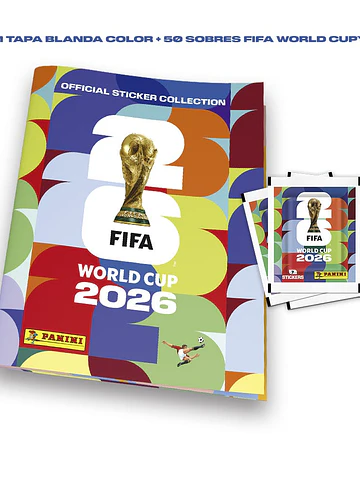 álbum Fifa World Cup 2026 tapa blanda + 50 sobres