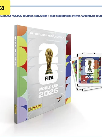 preventa álbum Fifa World Cup 2026 tapa dura silver + 50 sobres Fecha estimada 2 semana de Mayo