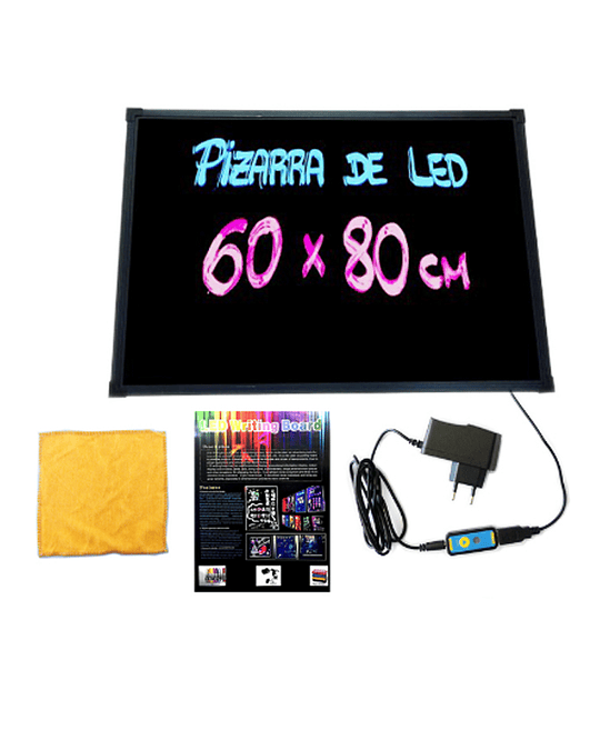 Pizarra LED De 60X80cm + Set 8 Plumones de Témpera