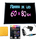 Pizarra LED De 60X80cm + Set 8 Plumones de Témpera