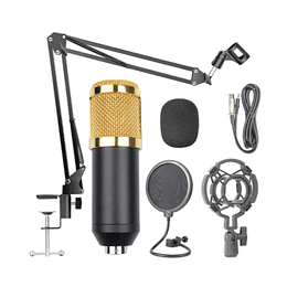 Microfono Condensador, Con Brazo Metal, Para Sobre Mesa, Plug 3,5Mm.