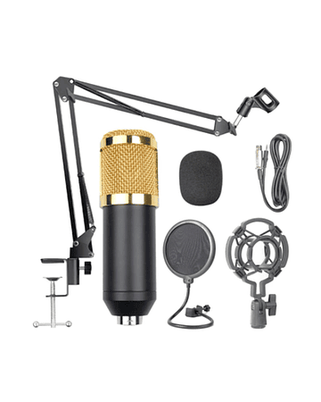 Micrófono Condensador, Con Brazo Metal, Para Sobre Mesa, Plug 3,5Mm.