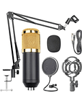 Micrófono Condensador, Con Brazo Metal, Para Sobre Mesa, Plug 3,5Mm.