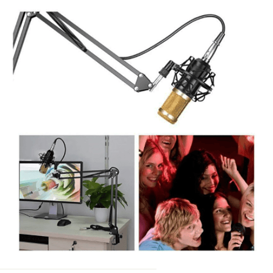 Microfono Condensador, Con Brazo Metal, Para Sobre Mesa, Plug 3,5Mm.