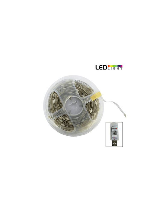 Rollo LED RGB USB 10 mt, Con APP, control y Efectos De Luz