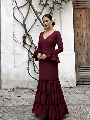 VESTIDO CARMEN BURDEOS