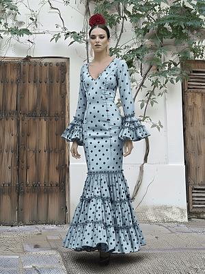 VESTIDO CARMEN CELESTE LUNAR NEGRO