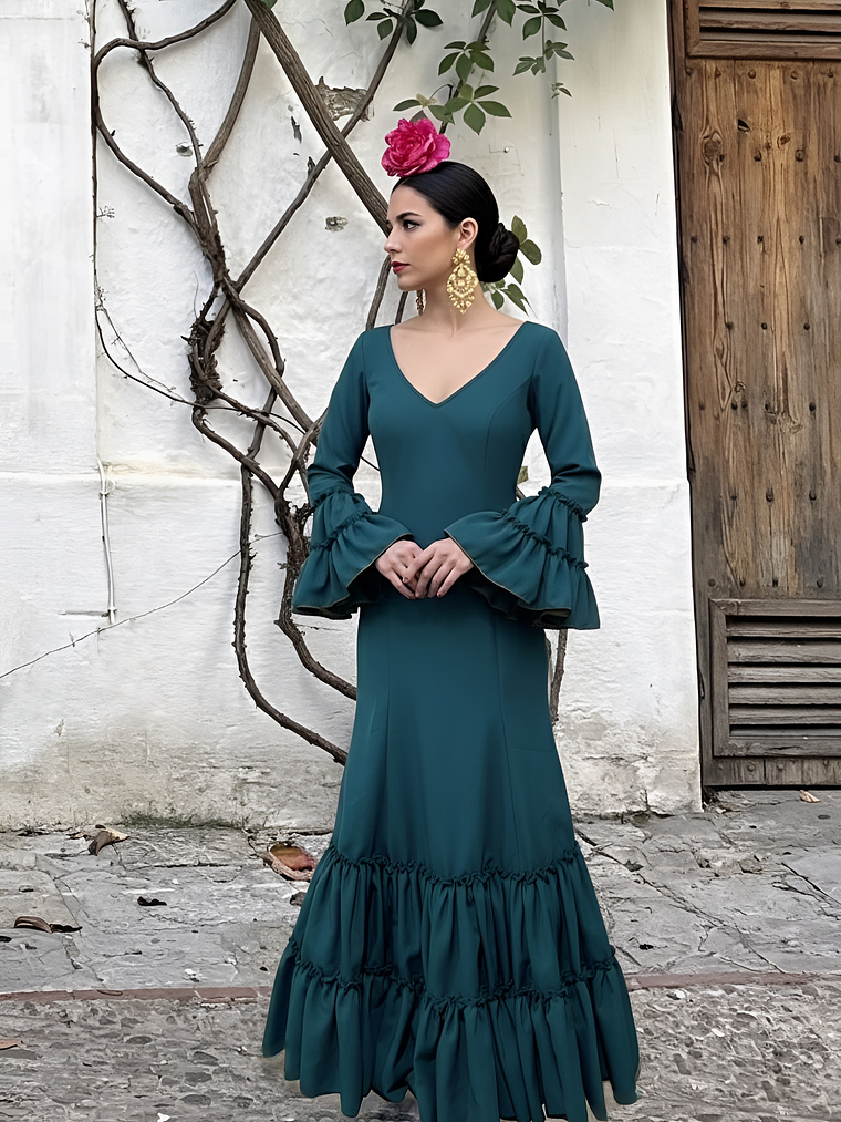 VESTIDO LEONOR AZUL PETRÓLEO 1