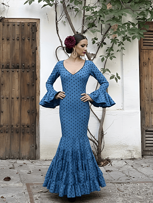 VESTIDO CARMELA AÑIL LUNAR NEGRO