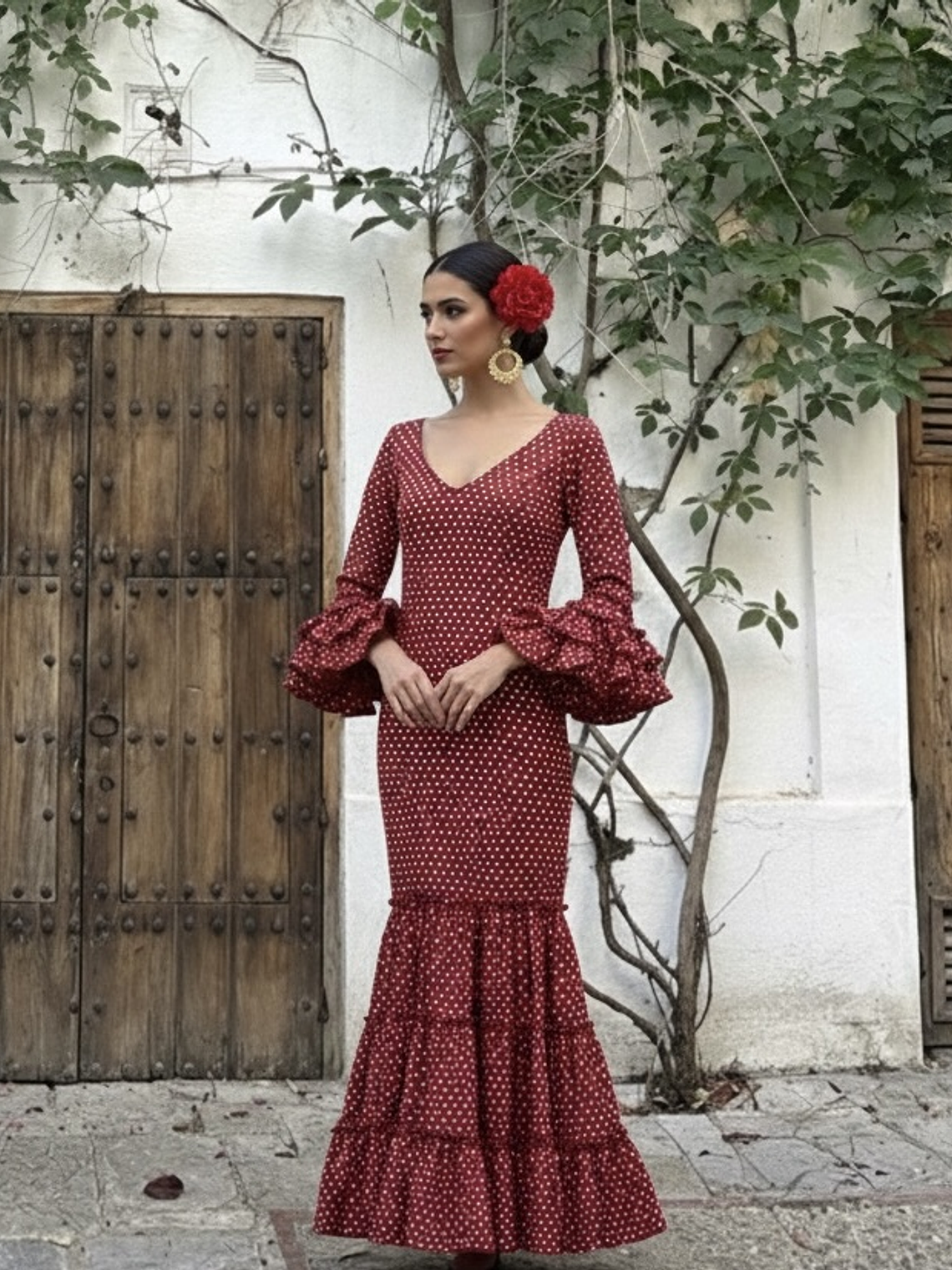 VESTIDO CARMEN ROJO LUNAR PEQUEÑO 1