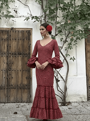 VESTIDO CARMEN ROJO LUNAR PEQUEÑO