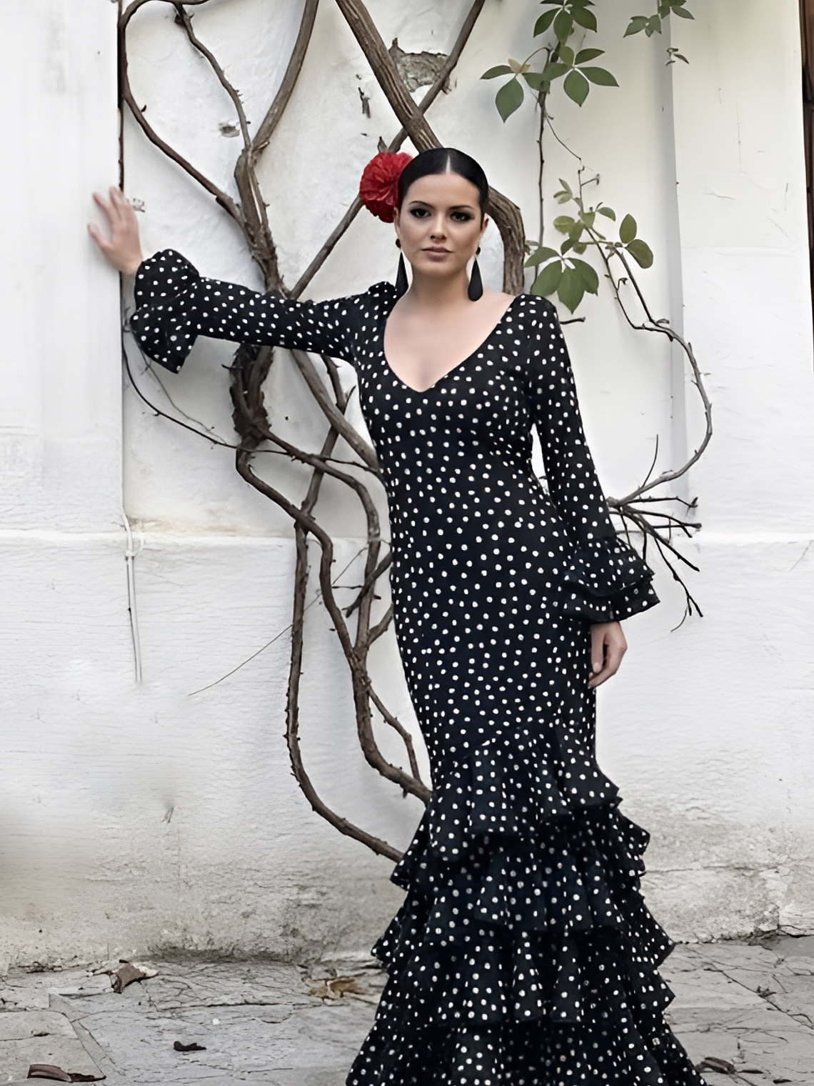 VESTIDO LUCÍA NEGRO LUNAR BLANCO 1