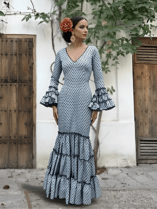 VESTIDO CARMEN CELESTE LUNAR NEGRO PEQUEÑO