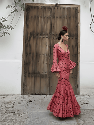 VESTIDO CARMELA CORAL LUNAR NEGRO