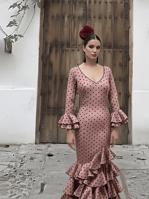 VESTIDO LUCÍA ROSA PALO LUNAR NEGRO PEQUEÑO