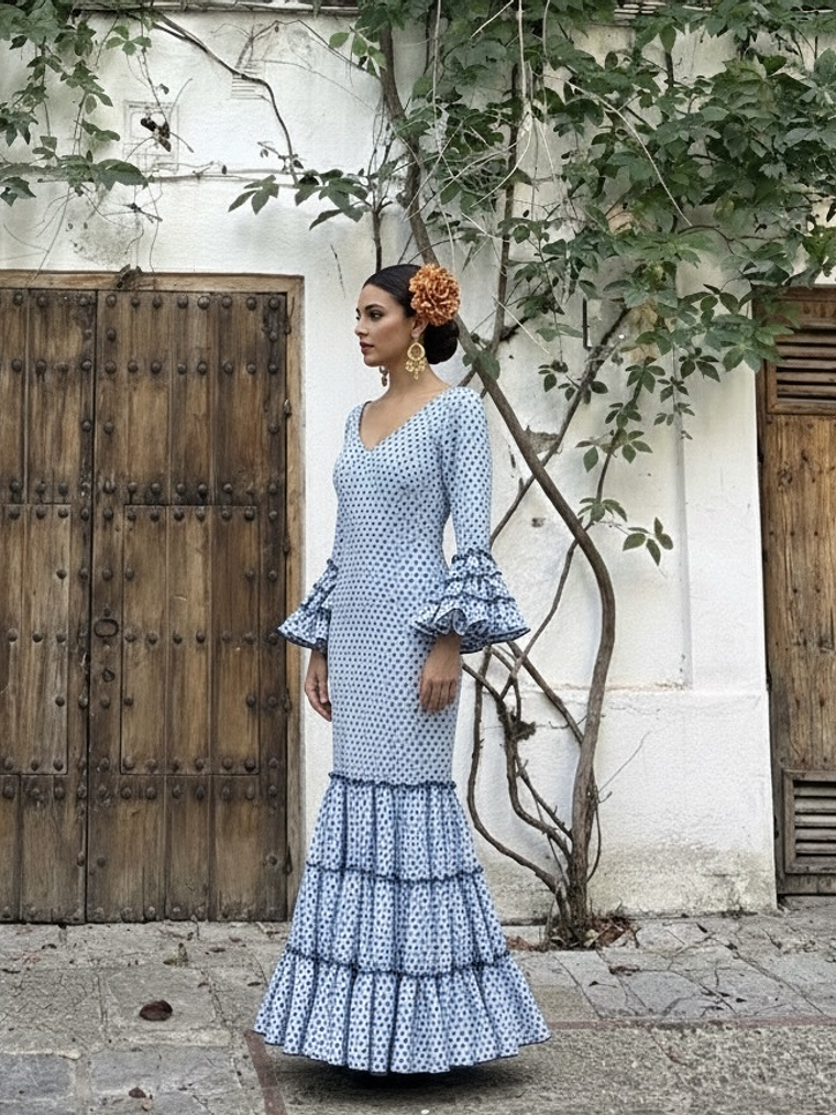 VESTIDO CARMEN CELESTE LUNAR AZUL PEQUEÑO 1