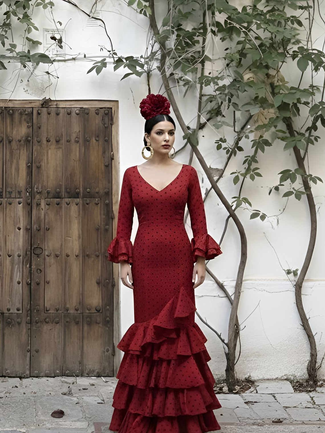 VESTIDO LUCÍA ROJO LUNAR 1